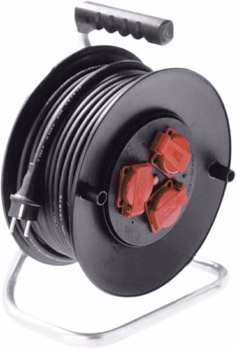 Avvolgicavo retrattile con contatto di protezione BACHMANN, 3 vie 230VAC, IP44, 40 m