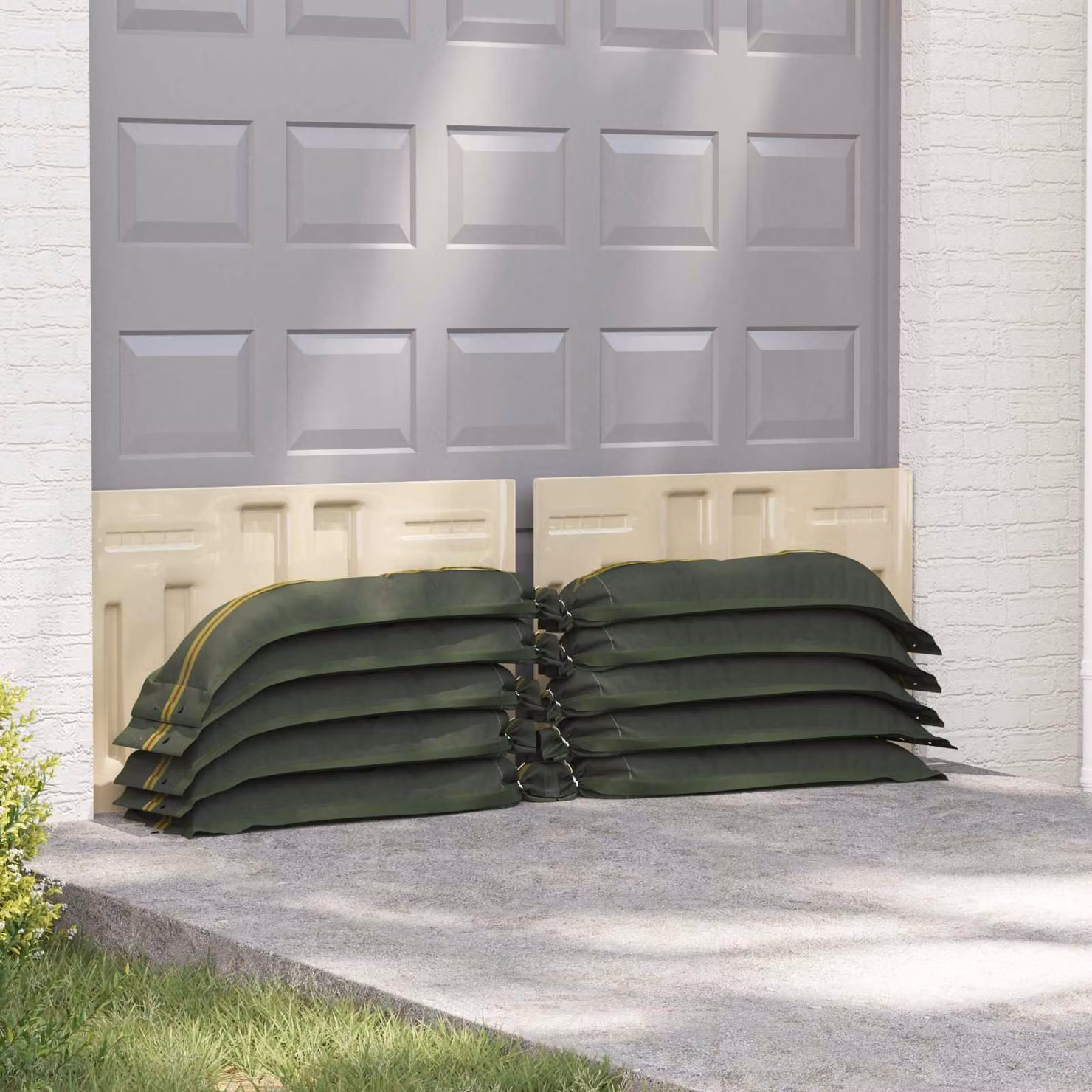vidaXL Sacchi di sabbia in plastica HDPE, Verde Scuro, 100 pezzi, L: 100 cm, P: 25 cm