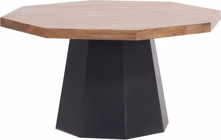 Tavolino rotondo Adelar 90 cm in legno massiccio di mango, fatto a mano
