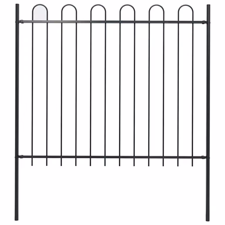 Recinzione da giardino vidaXL BOXTEL in acciaio nero con parte superiore ad anello L: 170 cm, H: 150 cm