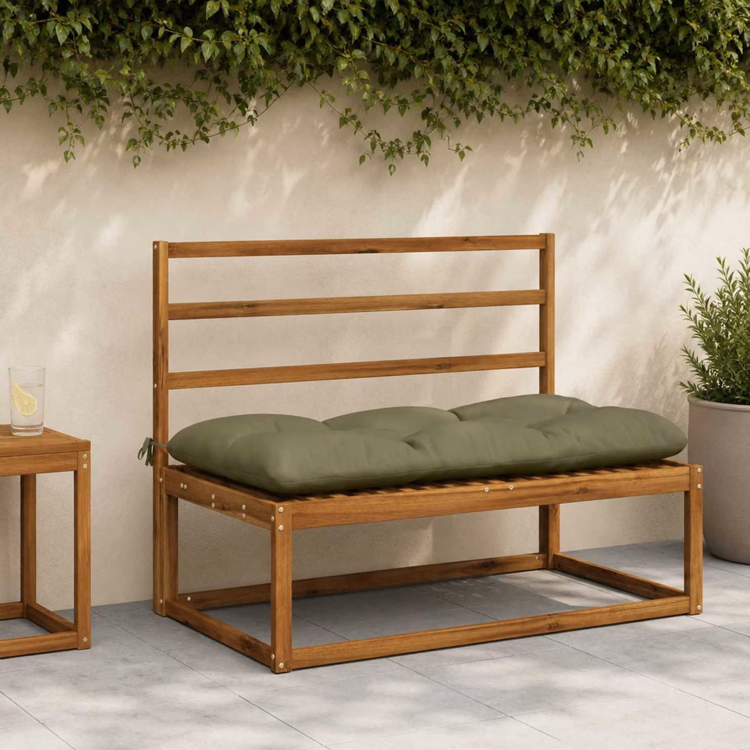 Cuscino per panchina vidaXL VIANEN in poliestere verde con fodera rimovibile e resistente ai raggi UV