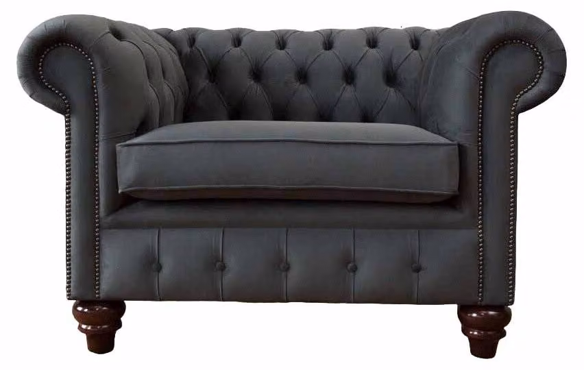 Chesterfield Design Sofa Sessel Couch Polster Luxus Textil 1 Sitzer