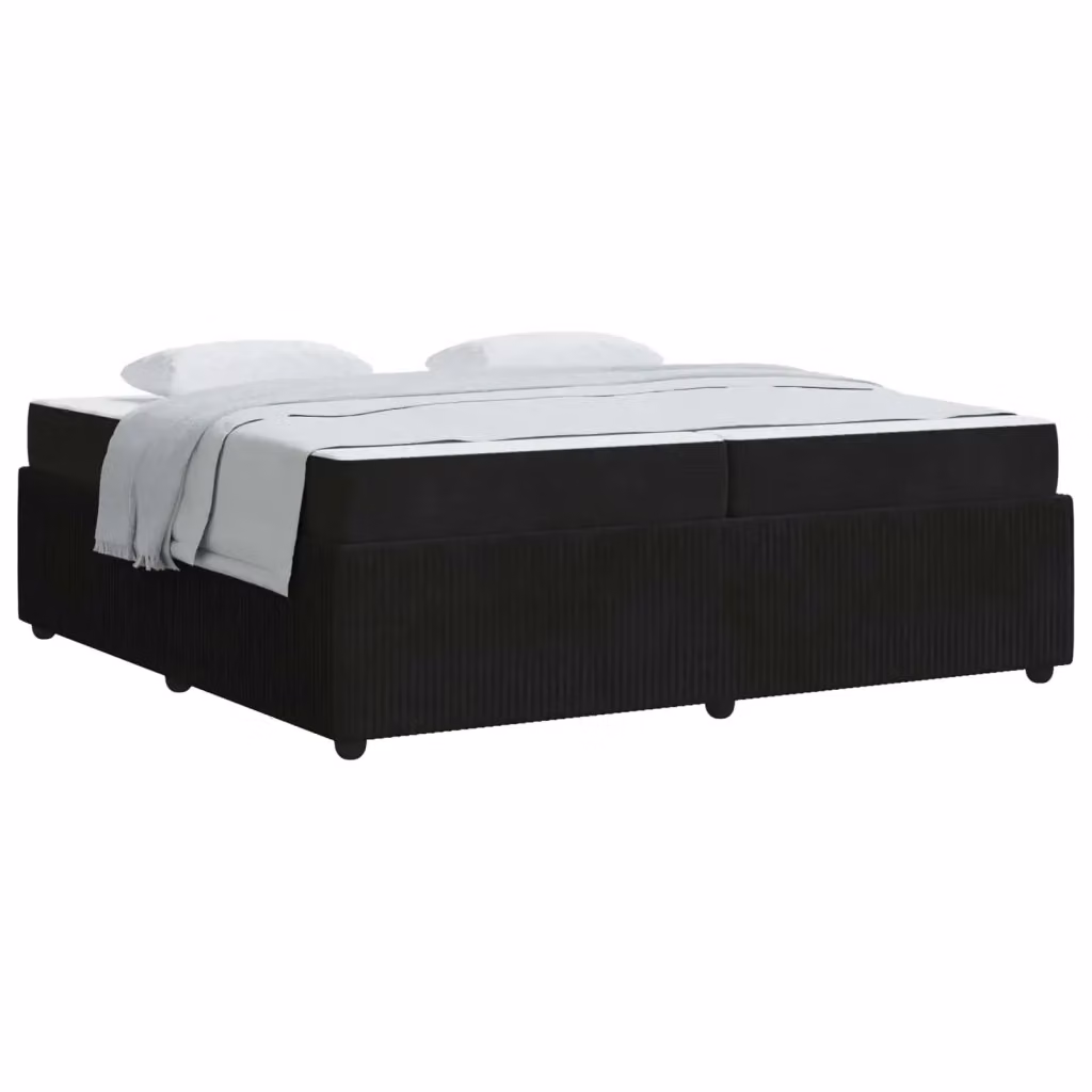 Struttura letto moderna vidaXL in tessuto nero con base a molle L/P: 200 x 200 cm – 2