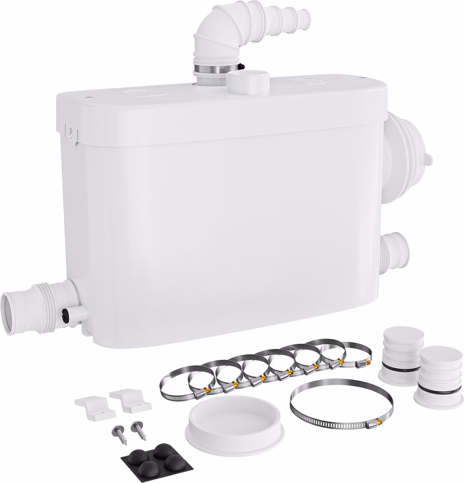 XPOtool 3/1 piccola unità di sollevamento con attacco laterale, unità di sollevamento 450 W con tritatutto, unità di sollevamento acque reflue fino a 7,5 m, unità di sollevamento feci per WC e doccia