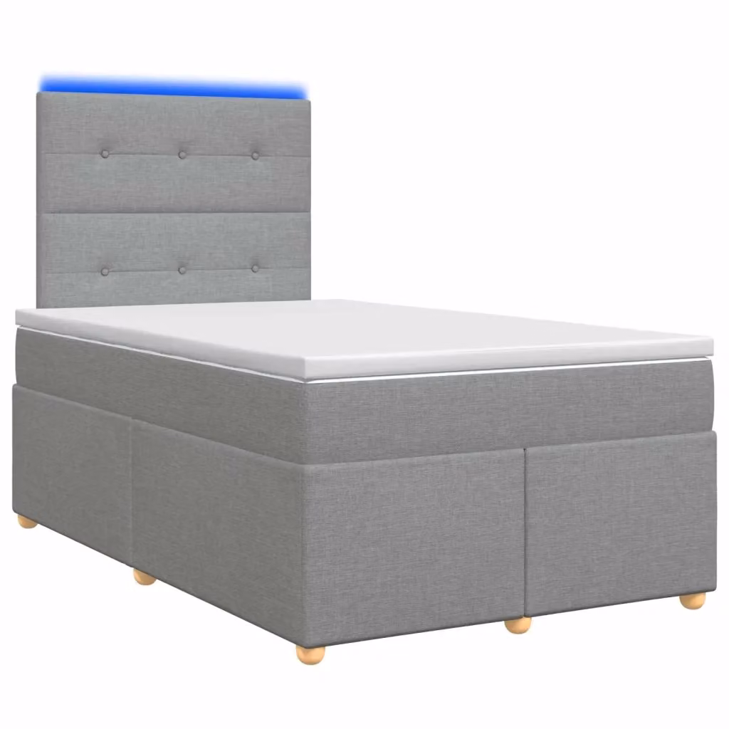 Letto box spring ibrido vidaXL con materasso a molle insacchettate e base contenitore, Grigio e Bianco, L/P: 120 x 200 cm – 2