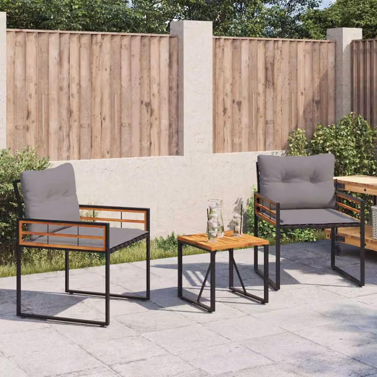 Maison Exclusive - Set di mobili da giardino, 3 pezzi, grigio chiaro