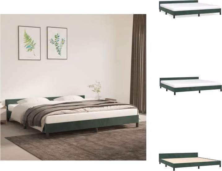 vidaXL Struttura letto con testiera in velluto verde scuro 200x200 cm - Letti e strutture letto