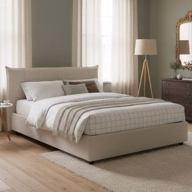 Letto Matrimoniale Akasha Talamo Italia Bianco con Contenitore a Sollevamento L/P/H: 160 x 200 x 95 cm – 1
