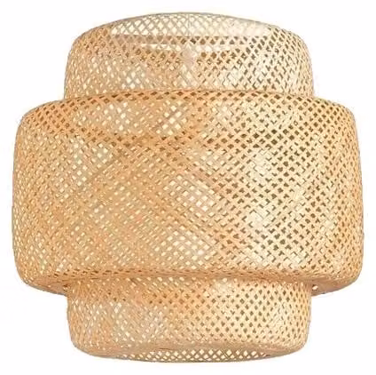 Lampada a sospensione, design in bambù naturale, altezza del cavo regolabile, 1 unità, diametro 30 cm, senza lampadina