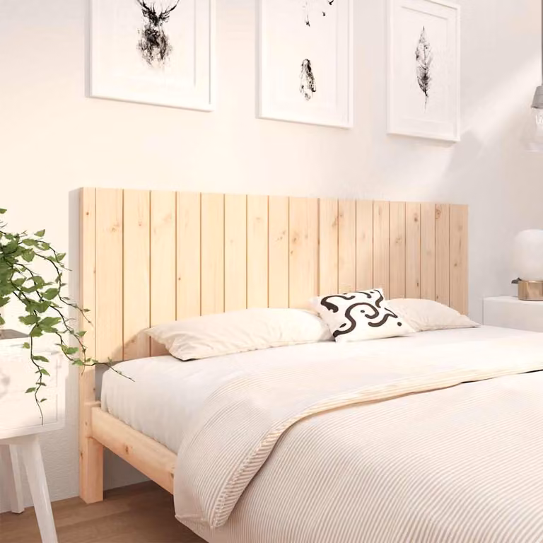 Testiera per letto vidaXL in legno massello di pino naturale stile rustico L: 185,5 cm, P: 4 cm, H: 100 cm