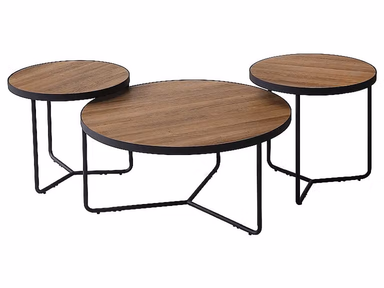 Set di tavolini da soggiorno BJORN - noce / nero