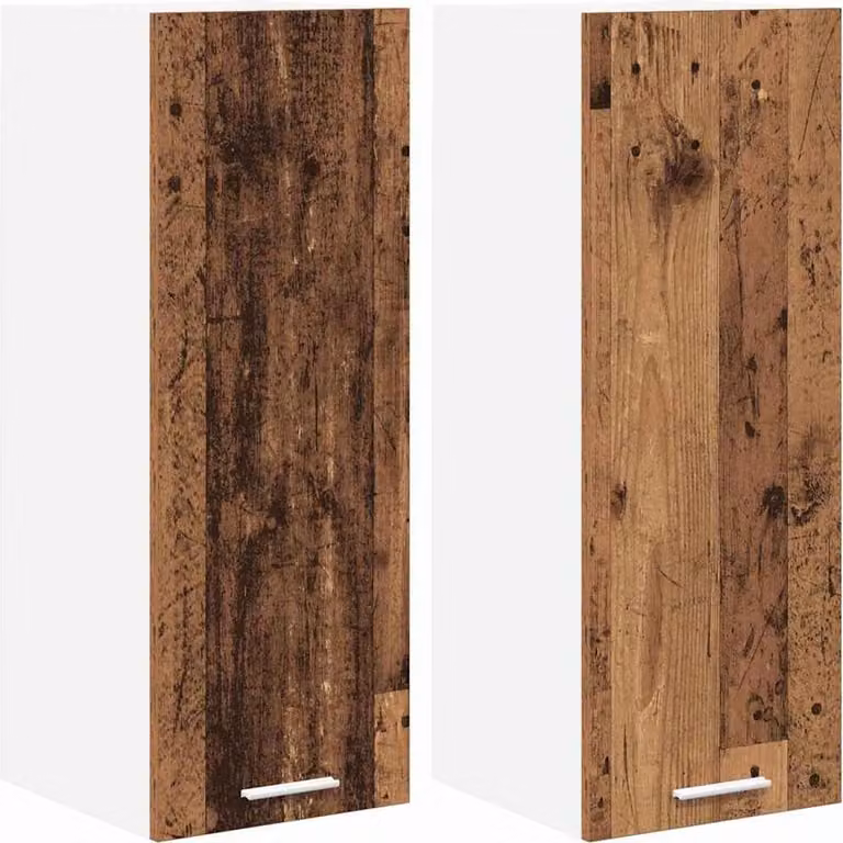Armadio pensile 2 pcs Legno Antico e Bianco 30 x 31 x 80 cm