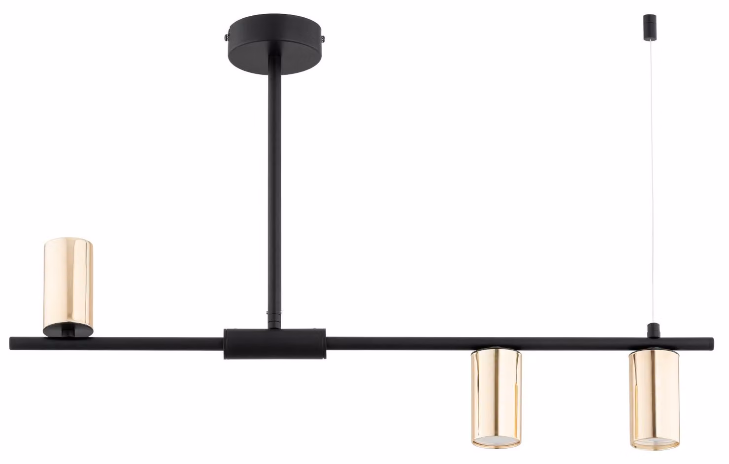 Lampada a sospensione URANOS nero-oro 5xGU10x10W in metallo, dimensioni: 48x74x10 cm, IP20, Alfa