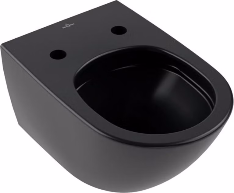 V&B Wand-Tiefspüler TwistFlush Antao 37,5x56cm, randl., nero puro C-plus