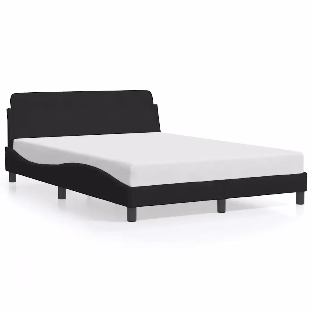 Letto con giroletto Dover vidaXL in velluto nero L 120 cm x P 200 cm – 2