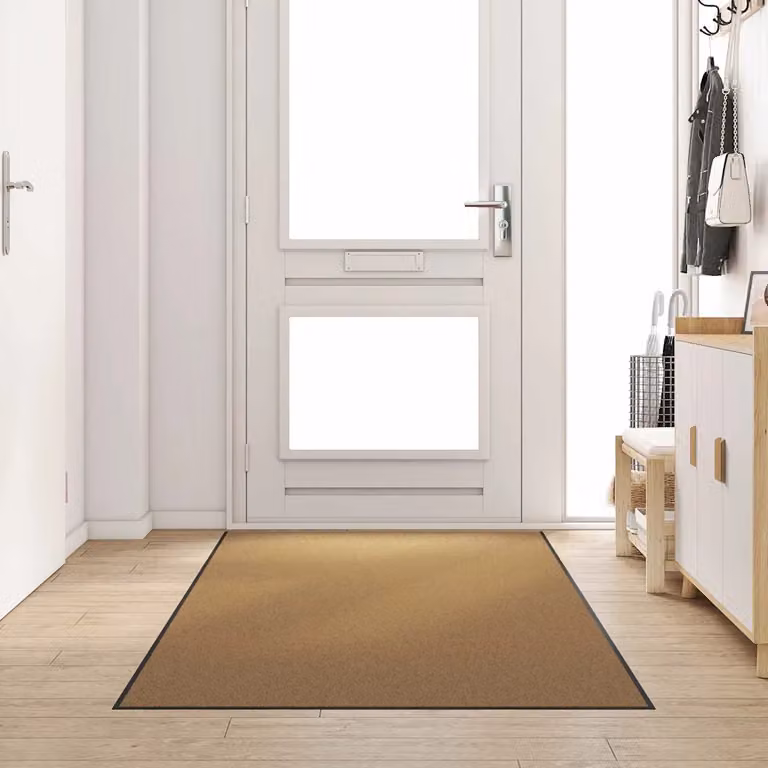 Tappetino moderno vidaXL beige e nero in poliammide e PVC, L: 300 cm, P: 120 cm, H: 1 cm