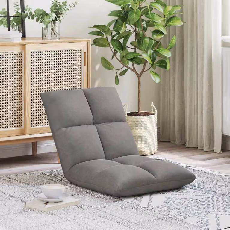 Sedia moderna vidaXL in tessuto grigio per soggiorno e camera da letto