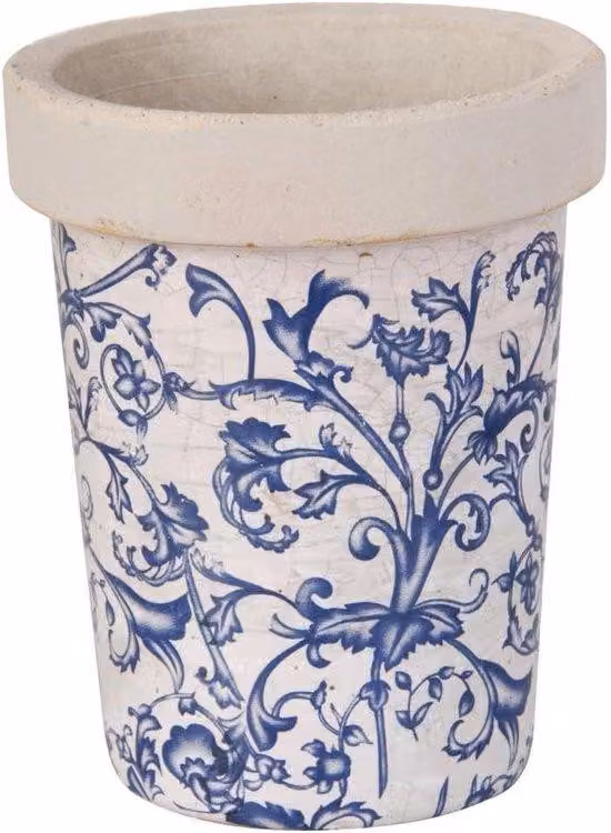Vaso da fiori in Vetroceramica blu e bianco - Slow Tom