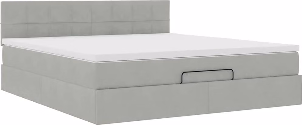 Struttura Letto Pouf con Materasso 180x200 cm in Velluto