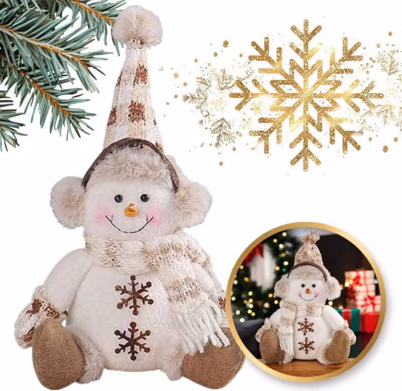 Pupazzo di neve natalizio, Natale 28 cm in peluche ksn170.