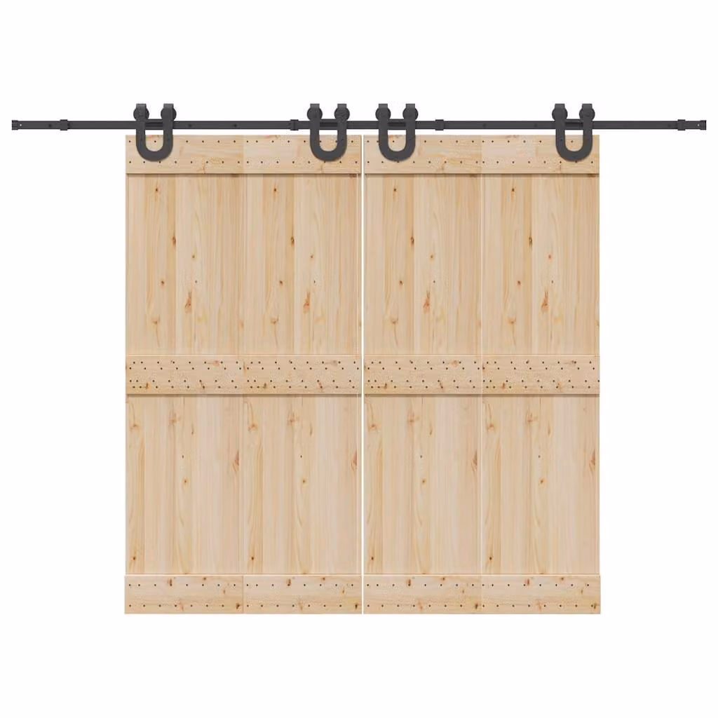 vidaXL Kit di Binari per Porte Scorrevoli in Acciaio Inox Nero Opaco