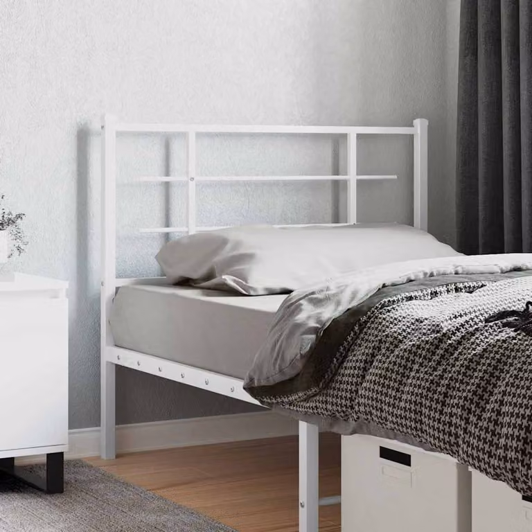 Testiera di ricambio in metallo vidaXL, colore bianco laccato, L: 112 cm