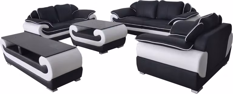 Sofagarnitur 5 tlg. rtv Couch Tisch 321 Sitz Garnitur Moderne Sessel Sofa + USB