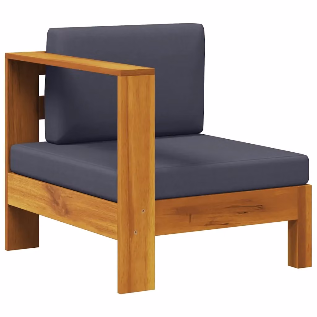 Divano da giardino moderno vidaXL in legno di acacia oliato con cuscini grigi – 2