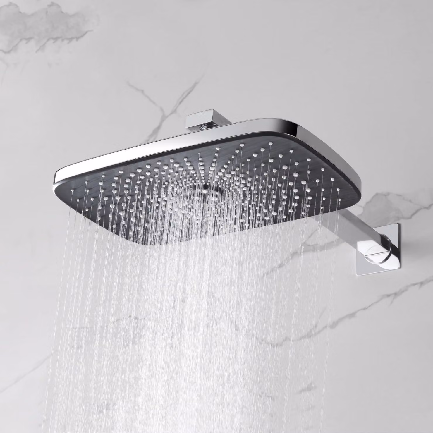 Doccia a soffitto Duschekopf, quadrata, 30 cm, alta pressione dell'acqua, montaggio fisso, per bagno