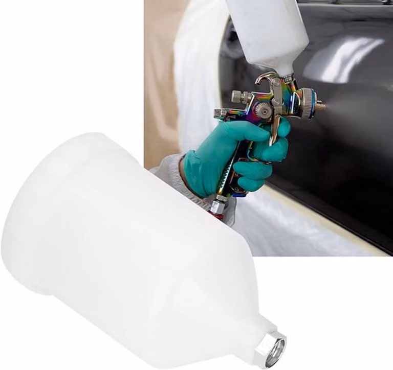 Contenitori di ricambio per pistola nebulizzatrice per ferite in plastica, da 600 ml, con raccordo a vite in acciaio inossidabile, grande capacità e facili da sostituire, ideali per uso professionale