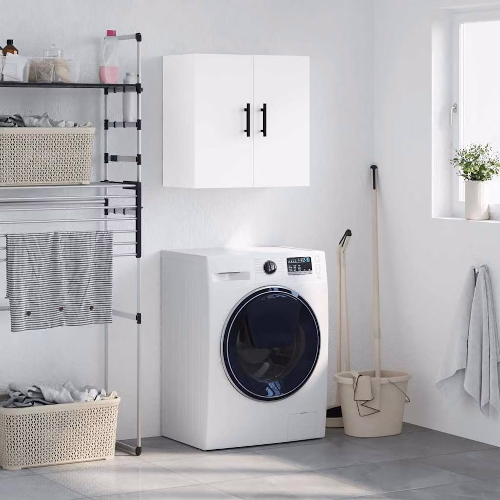 Armadietto a muro vidaXL bianco in legno e MDF con ante a battente, L 60 cm, P 31 cm, H 60 cm
