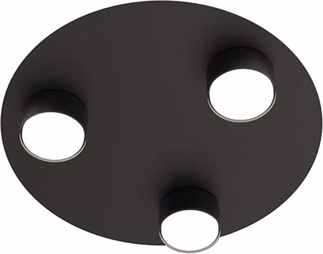 Plafoniera Moderna Opis Luceart-Classic in Acciaio Nero con 3 Luci GX53 – 1