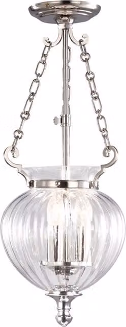 Lampada a sospensione Finsbury Park nichel 3xE14 Elstead