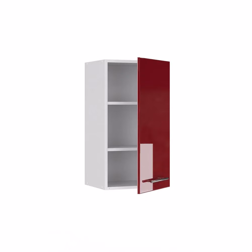 Mobile bagno Vicco Fame-Line bordeaux lucido con ante a battente e ripiani interni, sospeso, L: 40 cm, H: 72 cm – 2