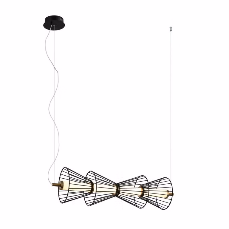 Lampada a sospensione decorativa per soggiorno sopra il tavolo filo nero geometrico colore caldo LED 15W SANKE Italux