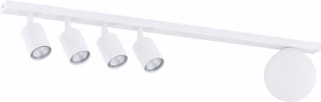 Plafoniera Minimal Vaishravana Luceart-Classic in Acciaio Bianco con 5 Luci Regolabili e Vetro per Attacco E14 e GU10