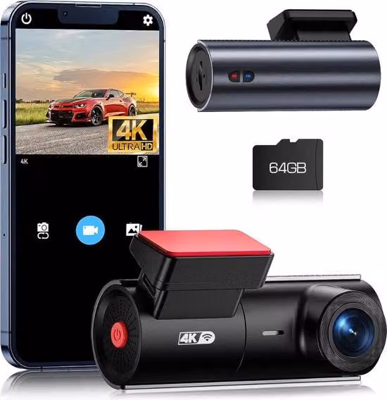 Telecamera di sicurezza 4K UHD Cattura con sensore G e connessione Wi-Fi, colore nero