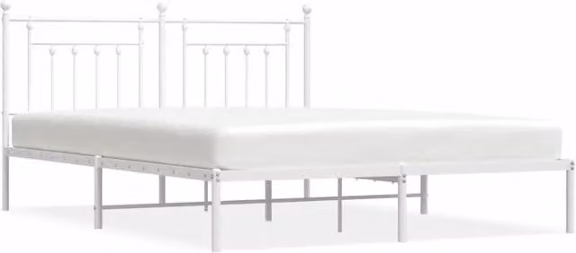 Letto matrimoniale con testiera in metallo bianco design classico L/P/H: 160 x 200 cm – 1