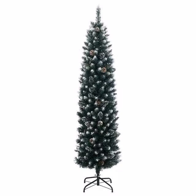Albero di Natale artificiale verde con 300 LED luce bianca calda, Altezza: 210 cm