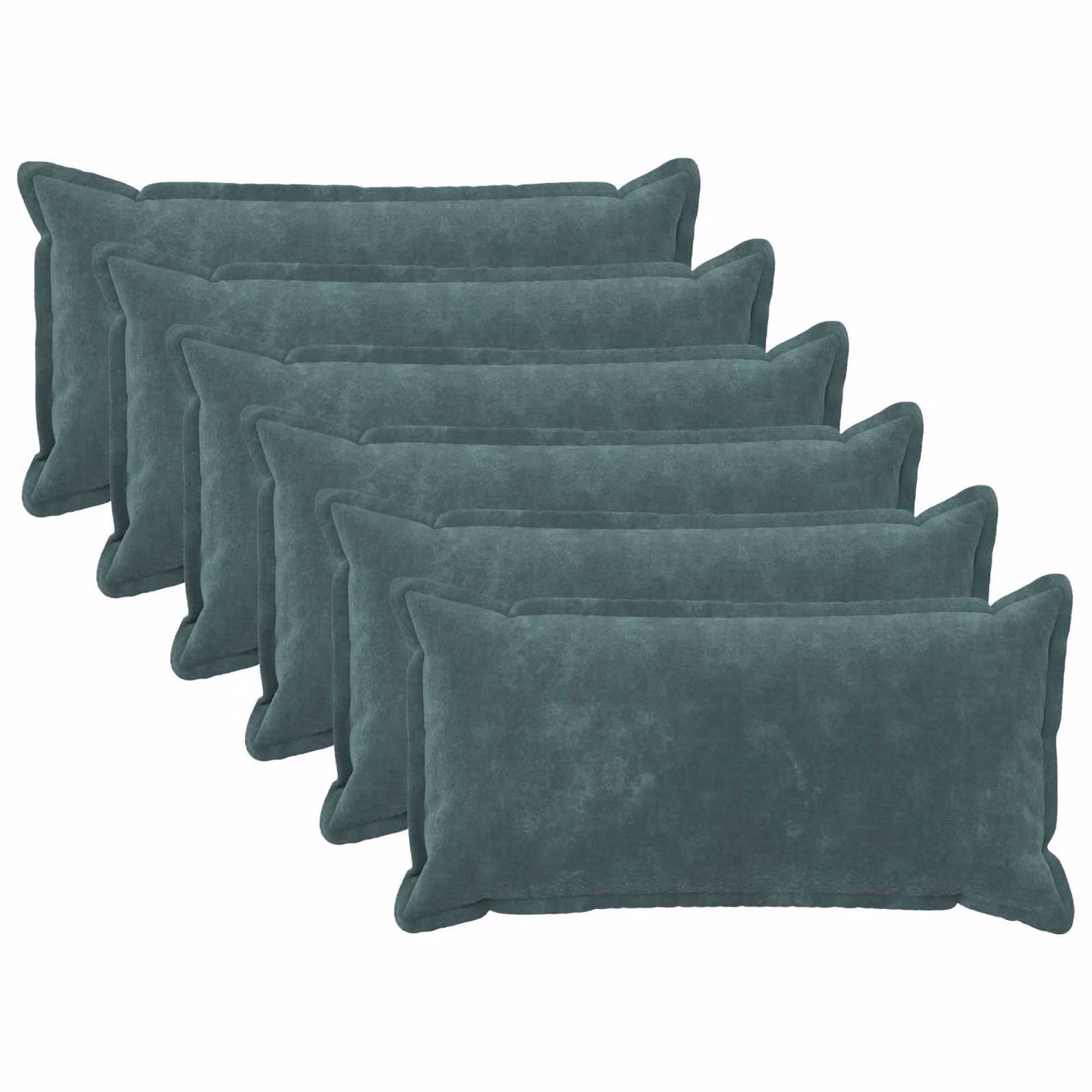 vidaXL Cuscino con cuscino HOUTEN 6 pz Blu mare Fleece in microfibra