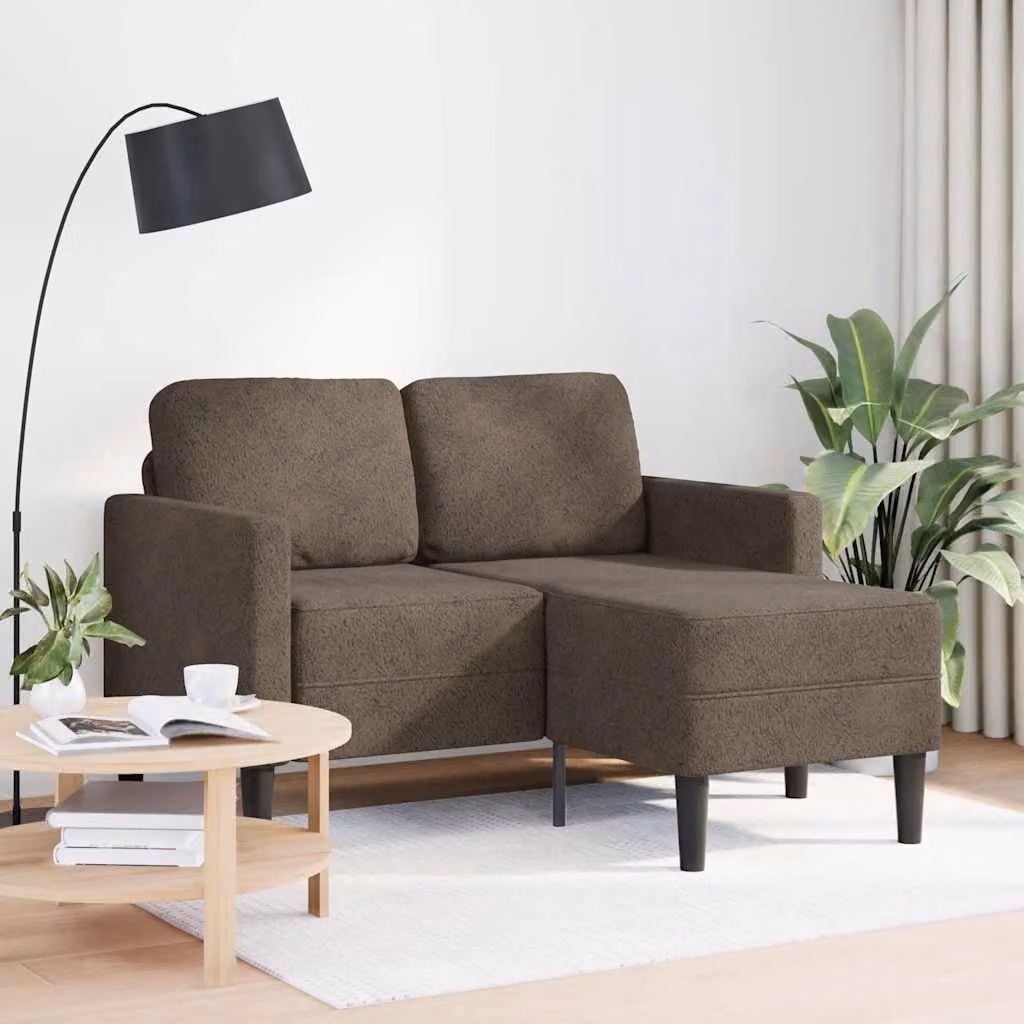 vidaXL Divano 2 Posti con Chaise a L Grigio Scuro 125 cm in Similpelle