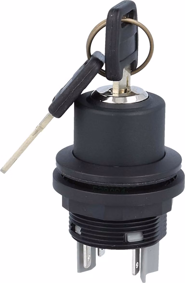 Georg Schlegel Tasto a chiave con arresto, 1Ö + 1S rotondo, SHORTRON connettore piatto 2,8 mm x 0,8 mm - 1 pezzo