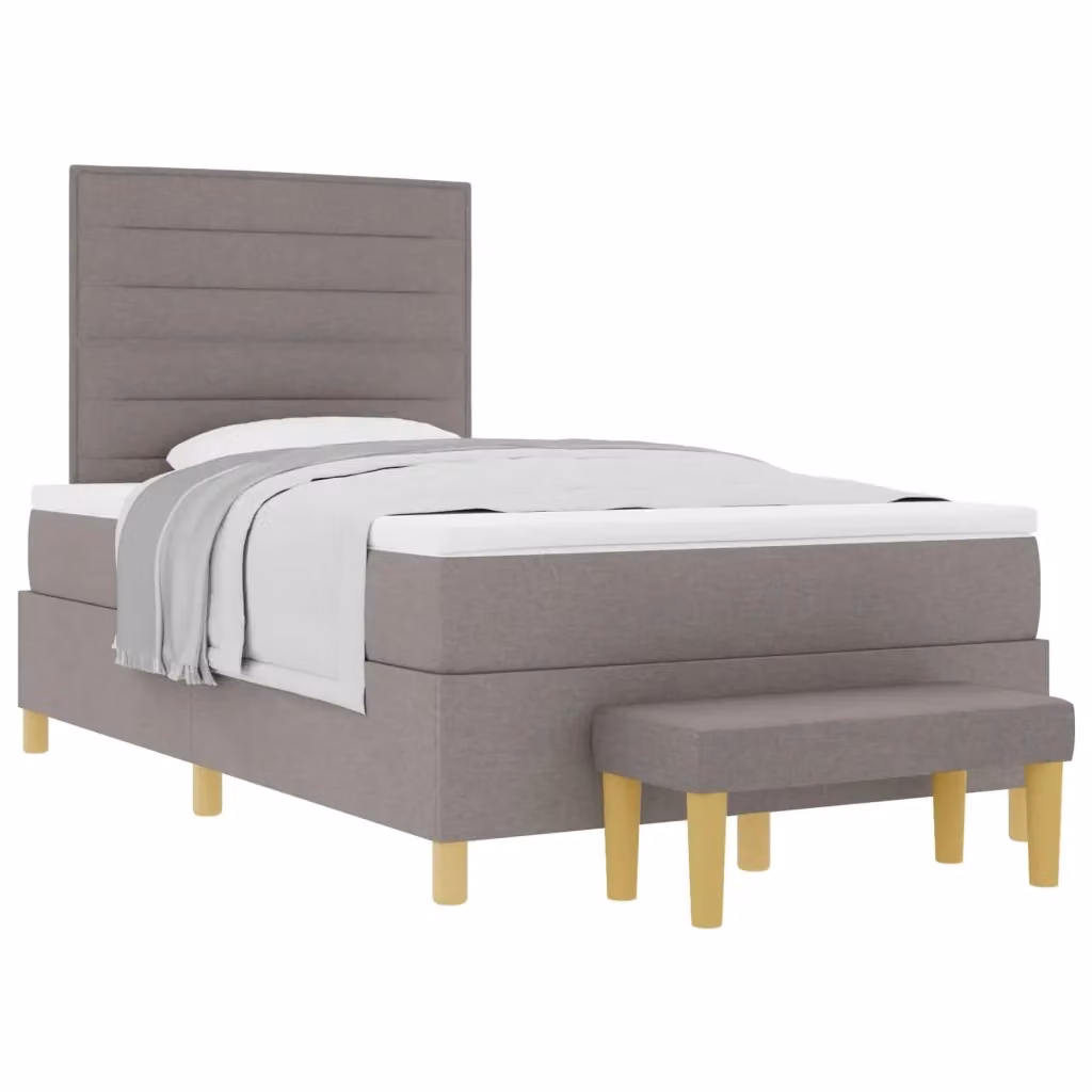 Letto a molle con testiera Talpa vidaXL in tessuto beige o grigio L: 120 cm, P: 200 cm, H: 128 cm – 2