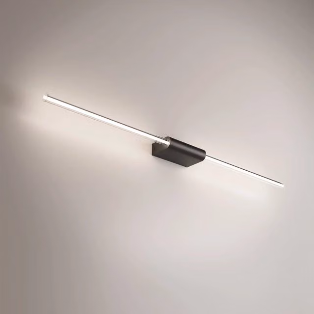 Brilliant Lampada da Parete o Soffitto a LED con Design Lineare in Alluminio Nero, Diffusore Cilindrico Omnidirezionale 360°, Dimmerabile 9W, Lunghezza: 87.2 cm