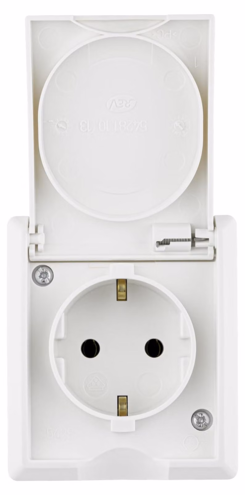 Prese elettriche per ambienti umidi, grado di protezione IP44, unipolare, da incasso, colore bianco