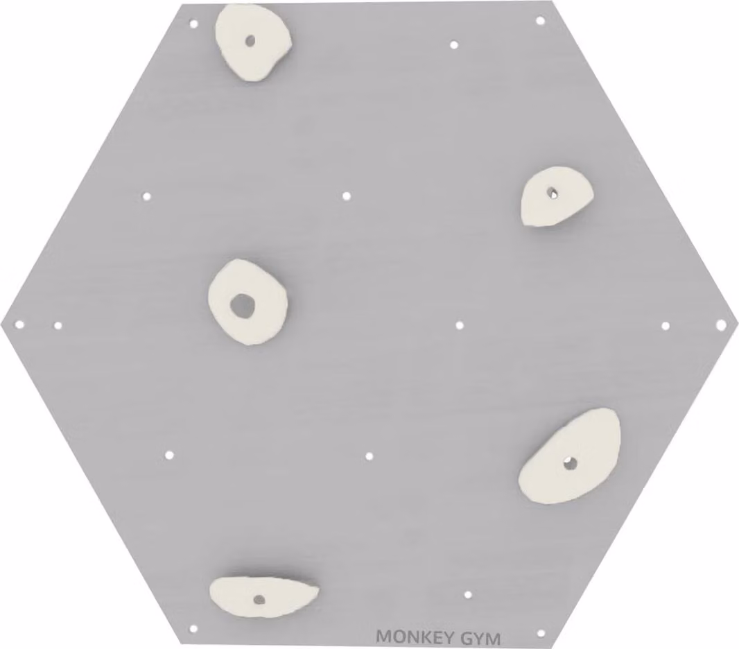 Cubo da parete per arrampicata 1 Grigio - Maniglie bianche