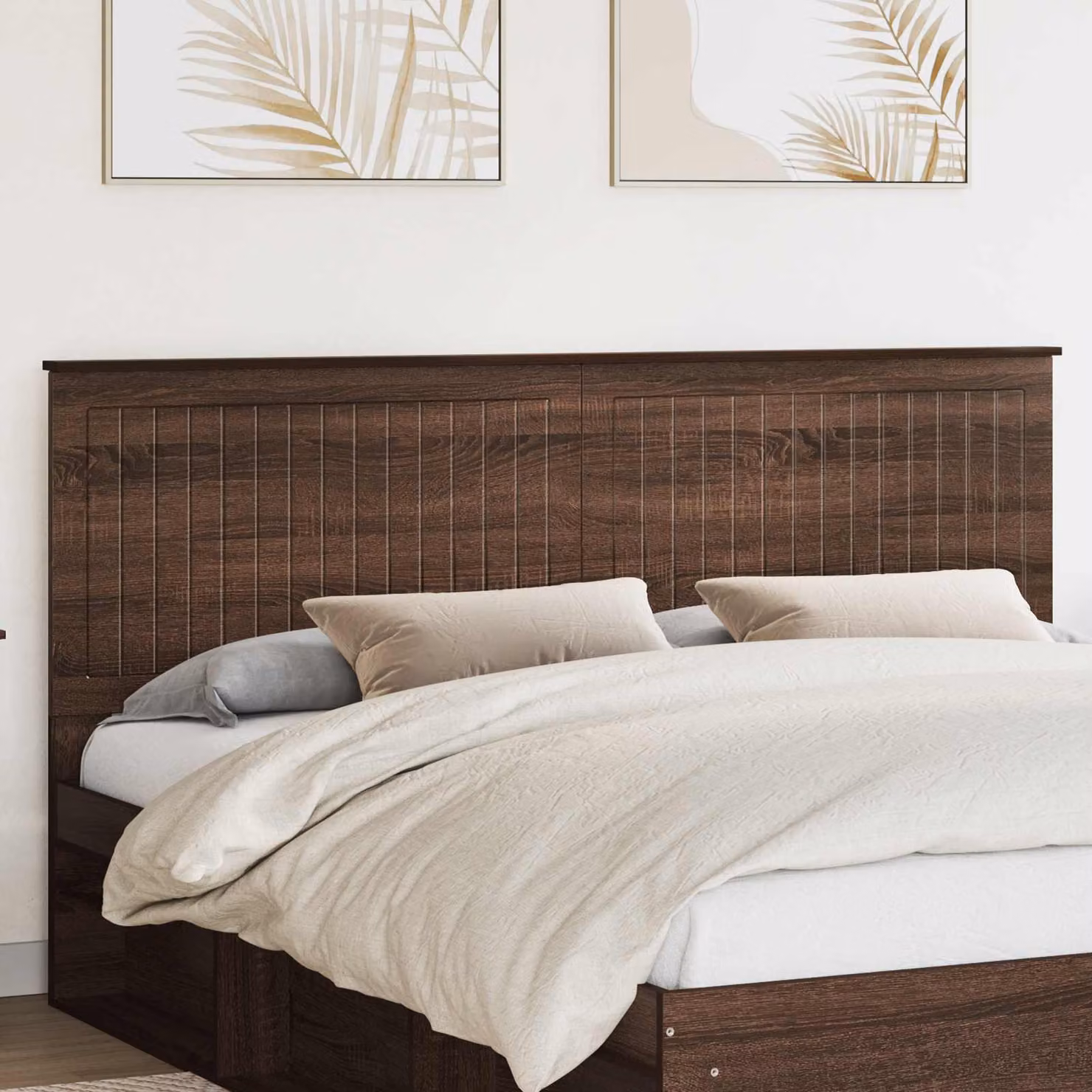 Testiera per letto moderna vidaXL in legno ingegnerizzato color rovere marrone opaco