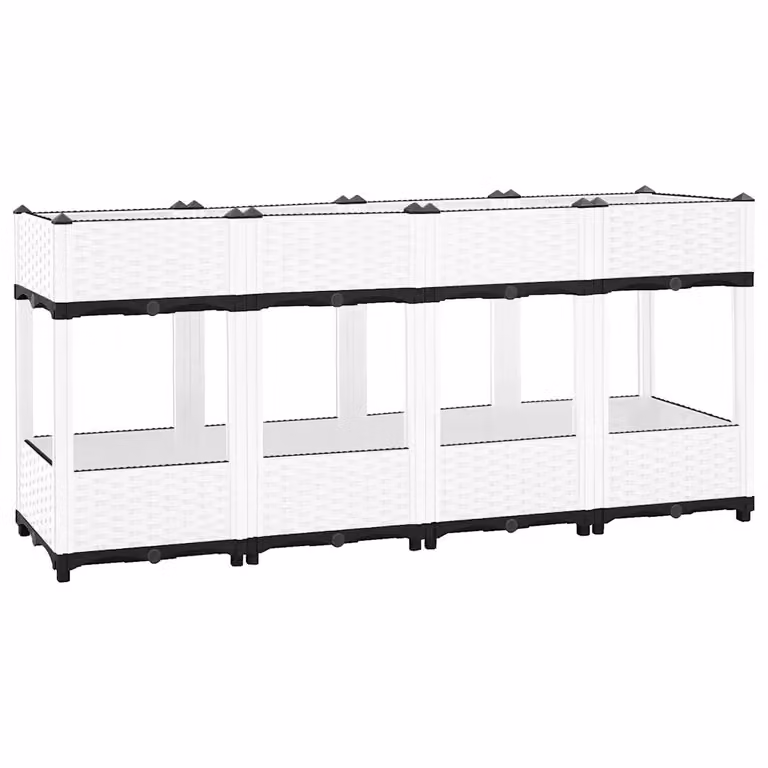 Fioriera Rialzata vidaXL in Plastica per Orto e Giardino, L: 160 cm, P: 40 cm, H: 71 cm