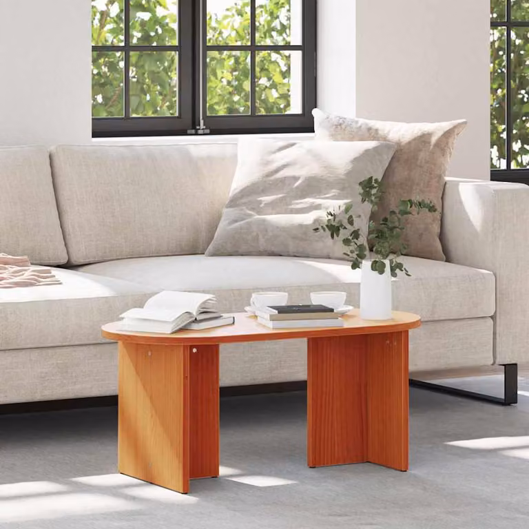 Maison Exclusive - Tavolino da salotto marrone cera 80 x 39,5 x 35 cm Legno massello di pino
