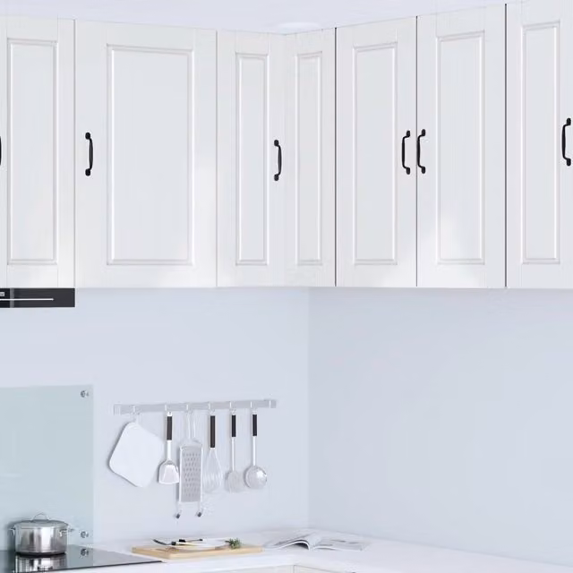 Mobile angolare a parete PORTO vidaXL Bianco Lucido L/P/H: 57 x 57 x 80 cm